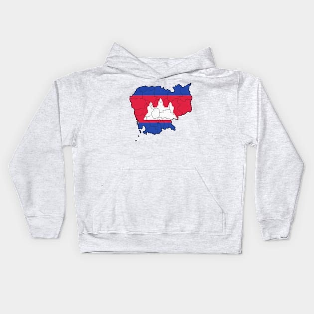 Cambodia with Cambodian Flag Kids Hoodie by CuteBotss